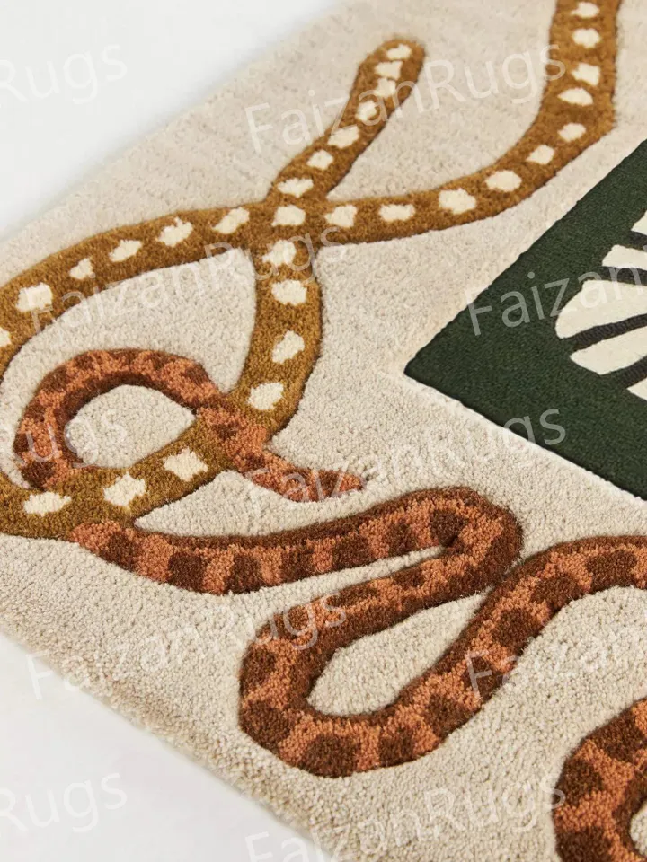 Orochimaru Hand Tufted Area Rug Beautiful Handmade Rug 100% Woolen Rug White Large Area Rugs Living Dining Hall Bedroom 5x8 6x9 8x10 9x12