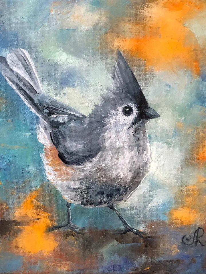 Bird Original Oil Painting Birds Wall Art Animal Painting