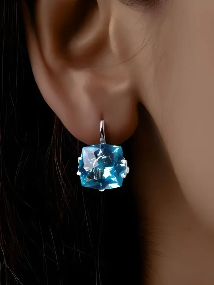 Earrings with topaz silver 925