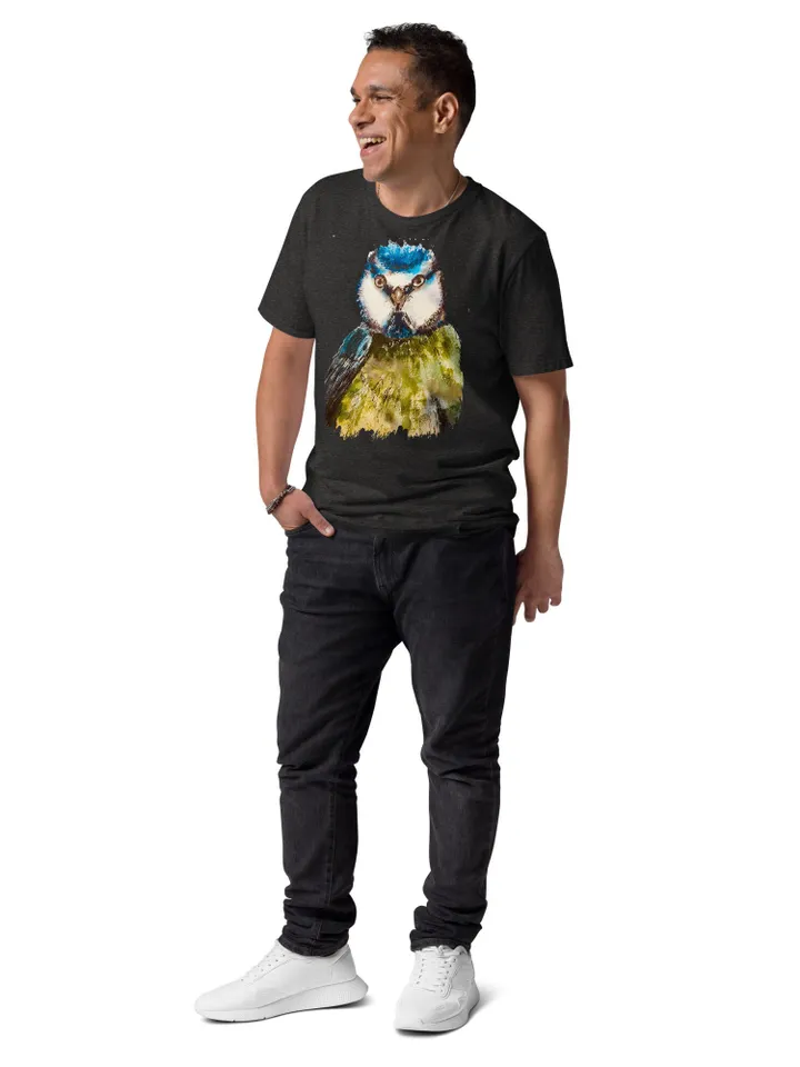 Bird Unisex organic cotton t-shirt,made with my original watercolor artwork,wearable gifts for birds lovers,unique handmade unisex gifts