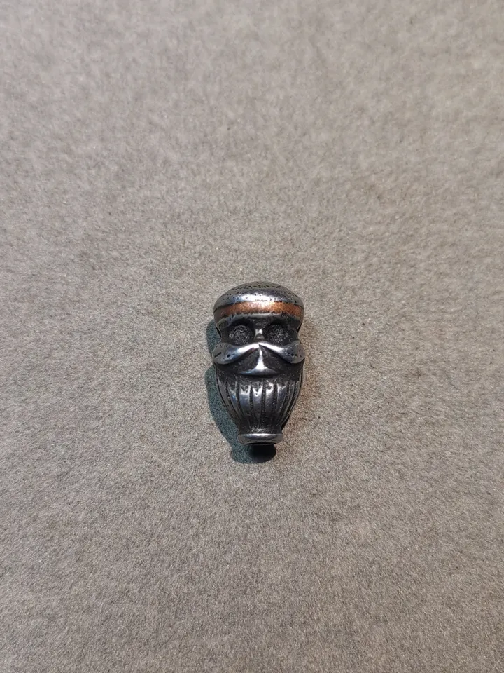 Gandhanra Tibetan Cold Iron Guru Bead,Skull Shape T-drilled 3-Hole Prayer Bead,Mala Bead,Connector Bead for Buddhist Bead Accessories