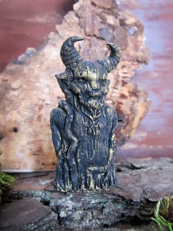 Pan god statue Satyr Greek God figurine Pan Figure Sculpture God of Wild and Nature Horned God Pagan God Statue Wicca altar Greek Mythology