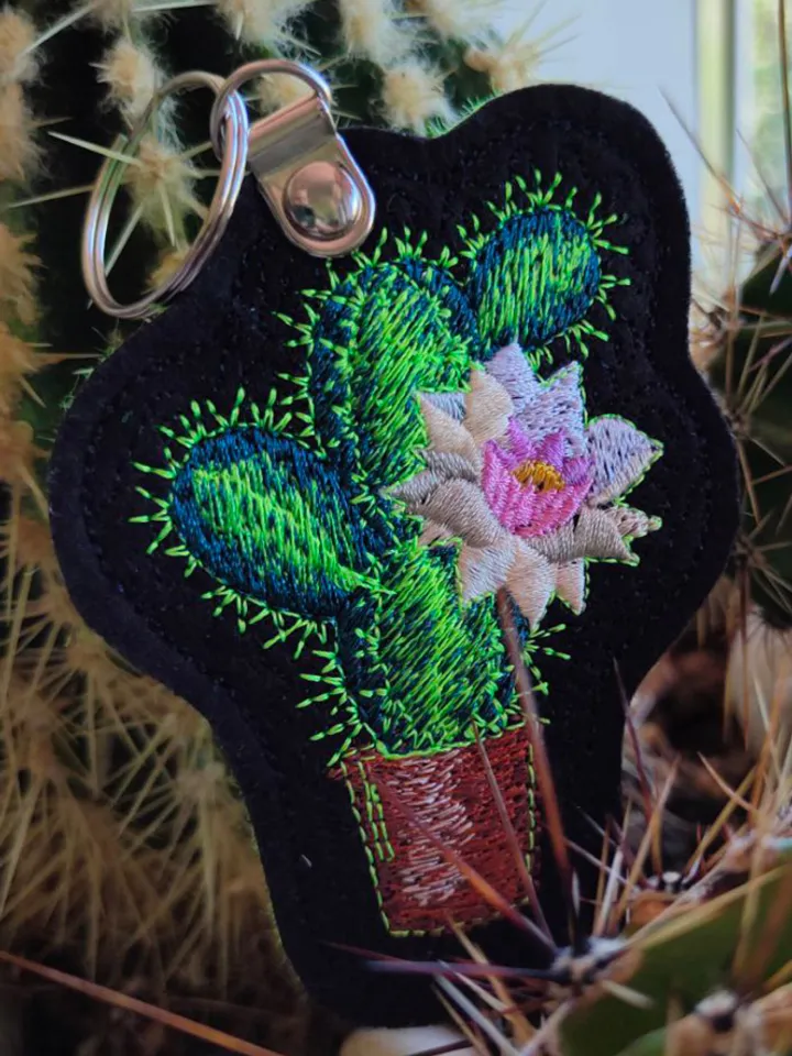 Machine Embroidery Design Blooming Cactus