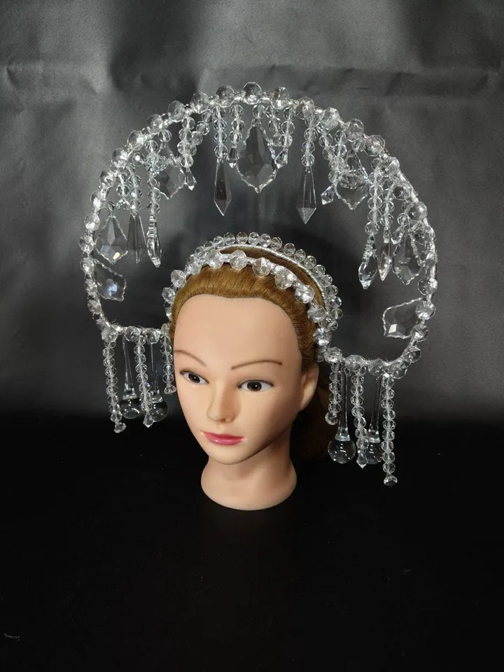 tiara, halo crown, crystal crown, moon child, gothic headdress, burning man, crystal halo crown, silver crown, wedding crown, bridal crown