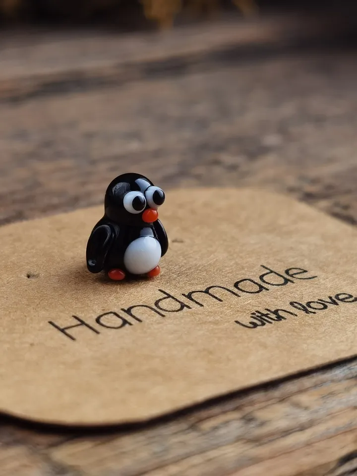 MINIATURE ANIMALS Penguin figurine Penguin miniature Baby penguin Glass penguin decor penguin gift Tiny Penguin Glass figurines Ornaments