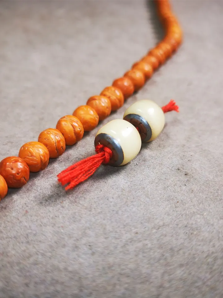 Gandhanra Yak Bone Carved Tibetan Mala Spacer Beads,Marker Beads for Prayer Beads Necklace Accessories,0.43" × 0.4"
