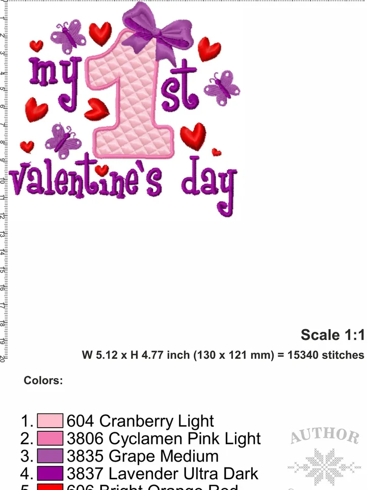 My first Valentine embroidery designs Machine embroidery pattern 3 sizes, Embroidery files baby valentine, Baby girl embroidery digital #R8