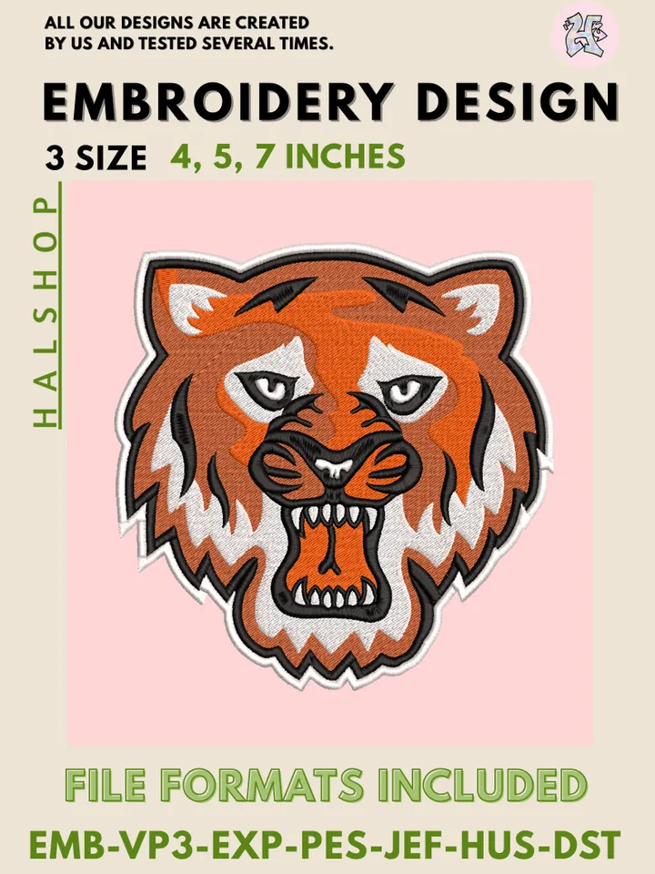 Sam Houston Bearkats NCAA Team Funny Mascot Logo Embroidery Design Files – College Sports Machine Embroidery, 3 Sizes, Instant Digital Download