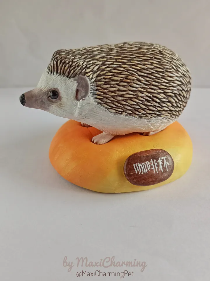 Hedgehog sculpture portrait from photo
