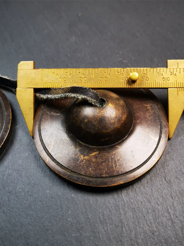 Gandhanra Customized Engrave Tibetan Cymbals,6.5cm Tingsha Bell,Buddhism Ritual Implement,Handmade in Nepal,Dark Color