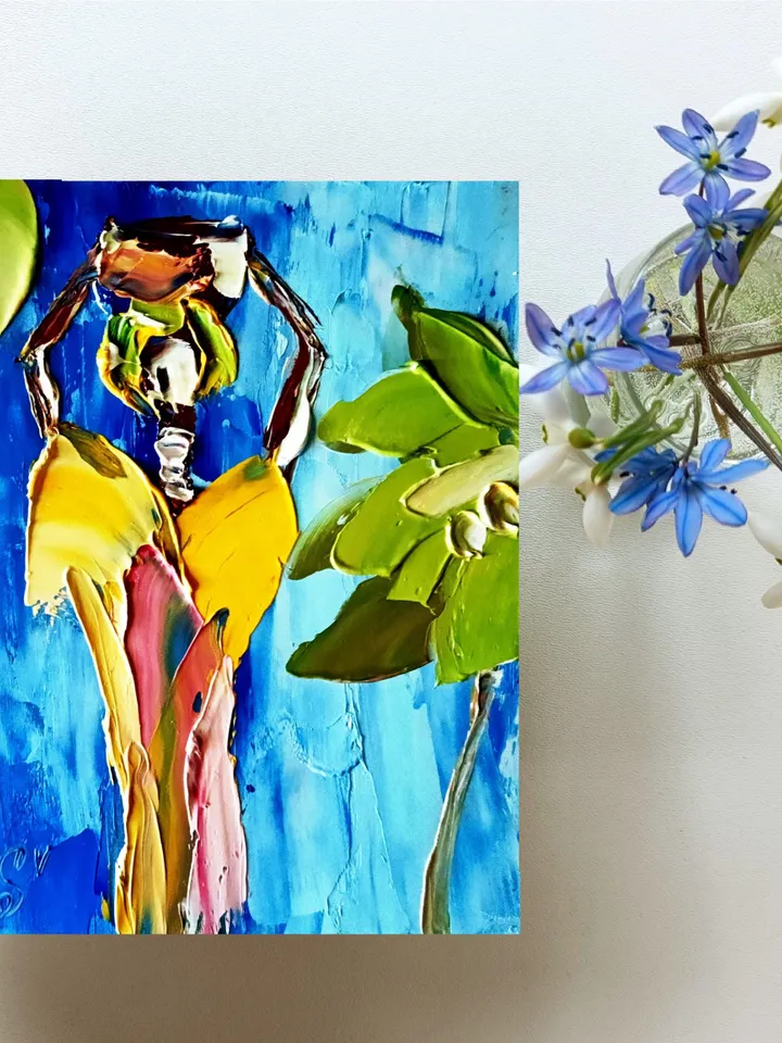 African  Painting women Original Art Signed oil painting Christmas Gifts African women Wall Art Small Impasto Oil Painting by ArtProkopaloSv