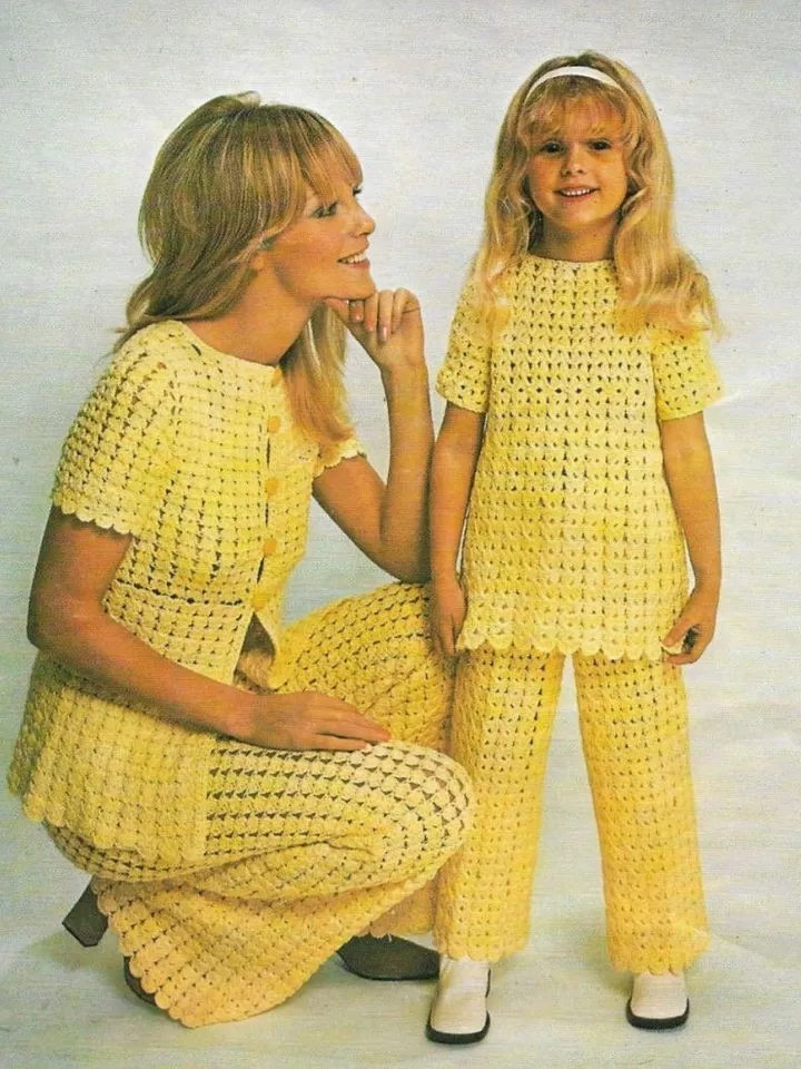 Trousers suit crochet pattern, women pants crochet pattern, women tunic crochet pdf
