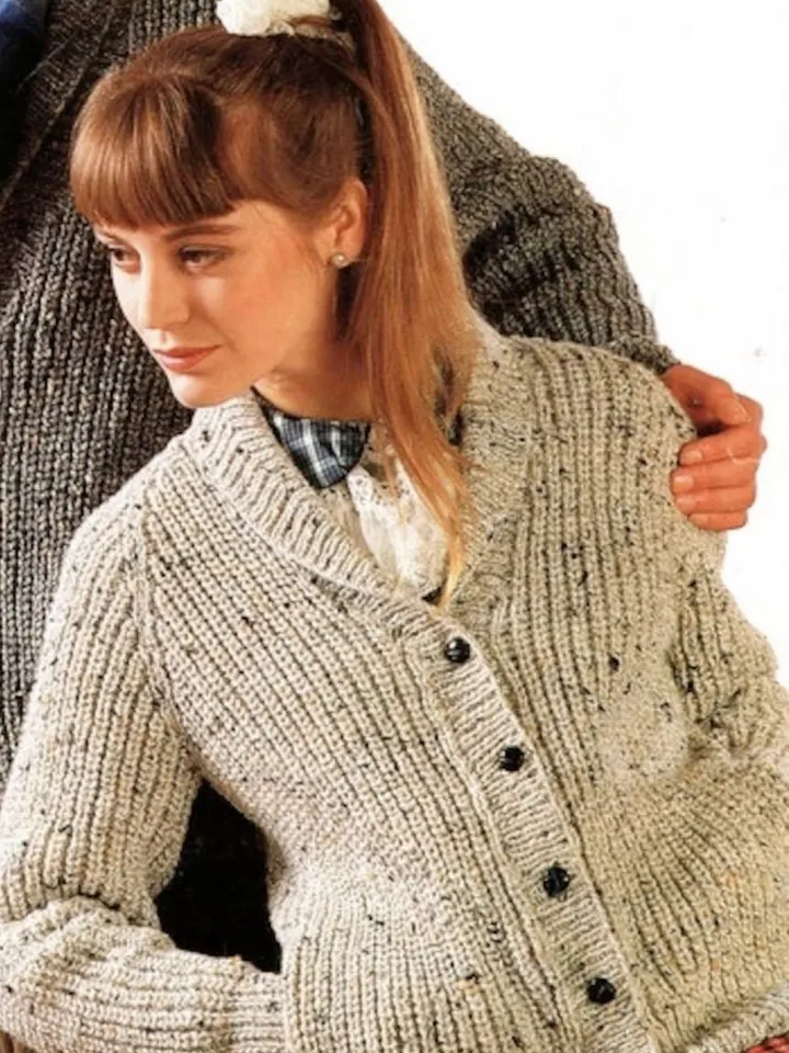 Easy cardigan knitting pattern, ribbed cardigan knitting pattern pdf