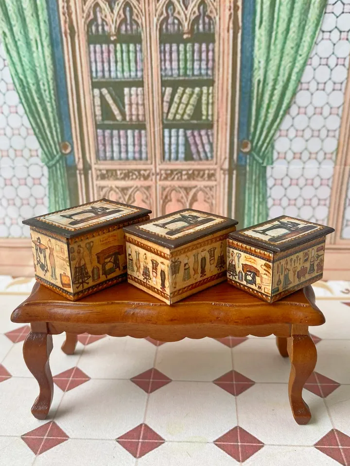 Dollhouse box set. 1:12. Dollhouse accessories. Puppet miniature.