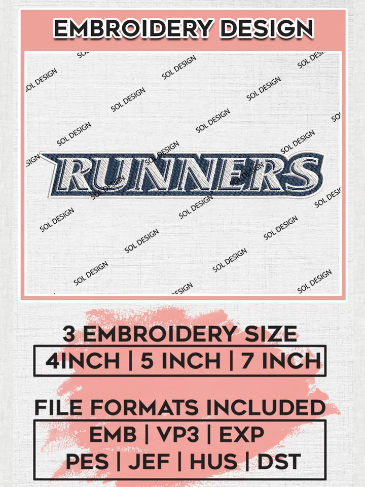 NCAA Runners College Team Writing Logo Embroidery Design Files, NCAA UTSA Roadrunners Machine Embroidery, NCAA Teams, 3 sizes, NCAA Machine embroidery designs, Digital Download