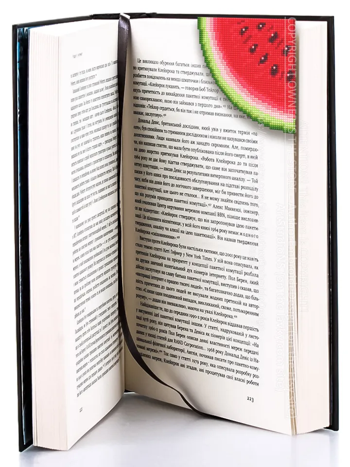 Corner bookmark cross stitch pattern PDF download Watermelon slice cross stitch chart Fruit bookmark corner digital PDF Vegetable food #B239