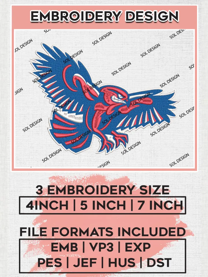 NCAA UMass Lowell River Hawks Team Mascot Logo embroidery designs, NCAA UMass Lowell River Hawks Logo Machine embroidery files, NCAA Team Logo embroidery designs, NCAA Game Day Machine embroidery designs, Digital Download