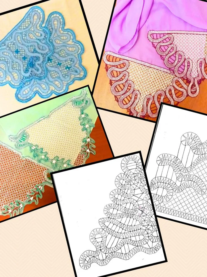 5 Patterns Lace Bobbins. Lace style.