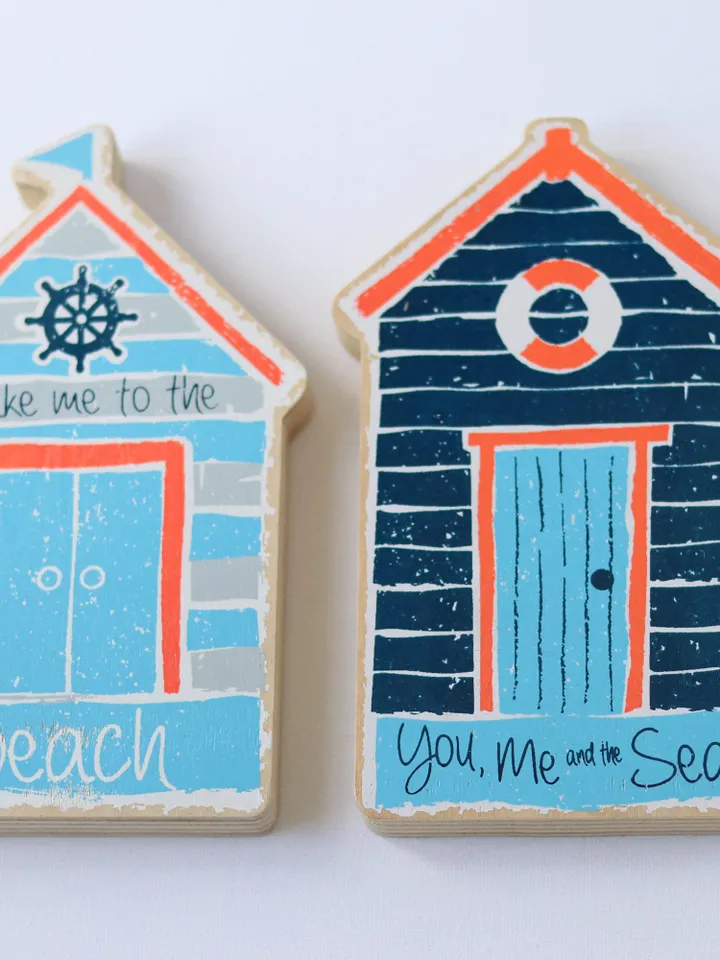 Beach Hut Hanging Decor Wooden Beach House Sign Seaside New Home Housewarming Gift Nautical Nursery Decor