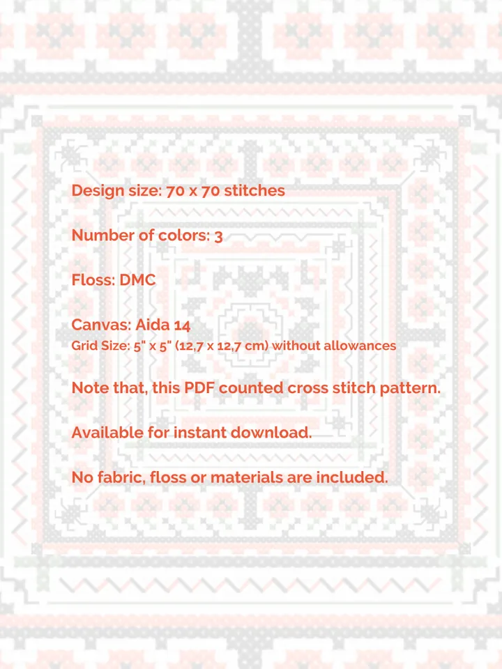 Cross stitch pattern Halloween, PDF cross stitch pattern Geometry