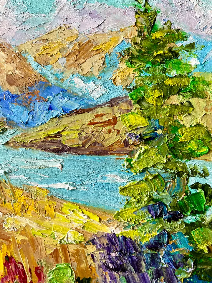 Fall Original Oil Painting Landscape Rocky Mountains Fine Art