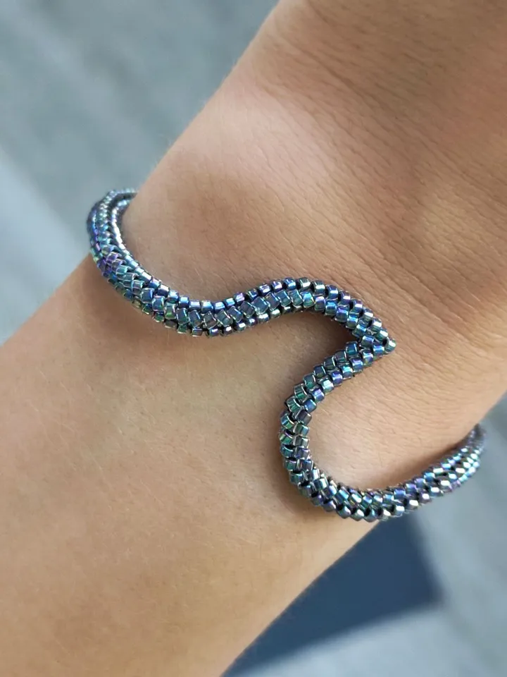 PDF tutorial - Beaded Wave bracelet