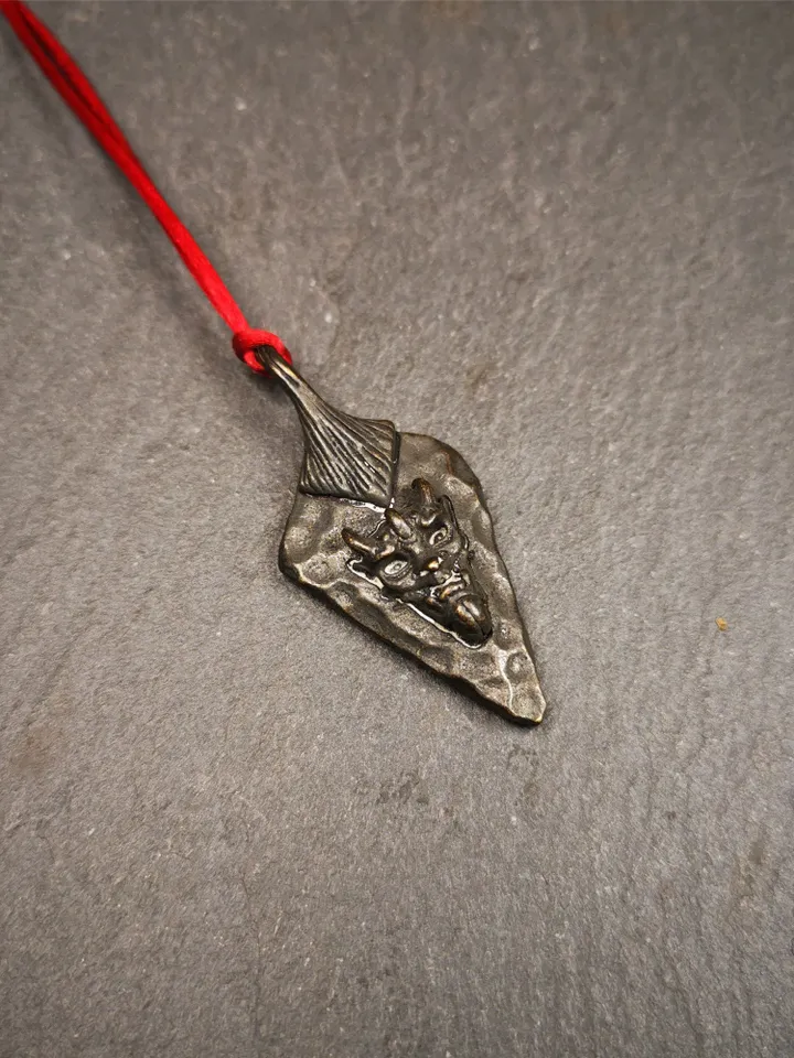 Gandhanra Handmade Amulet,Demon Pendant,Evil Spirit or Devil, Made of Copper,1.77"