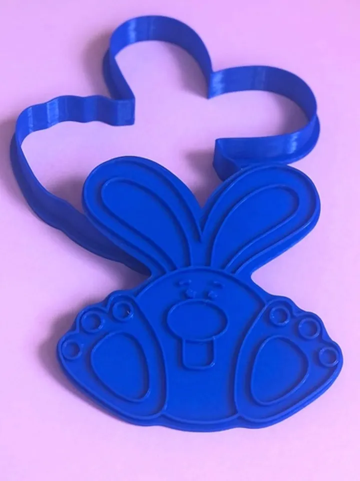 Bunny for Easter cookie cutter Custom stamp for cake topper gingerbread decor cutters sugar cookies polimer clay