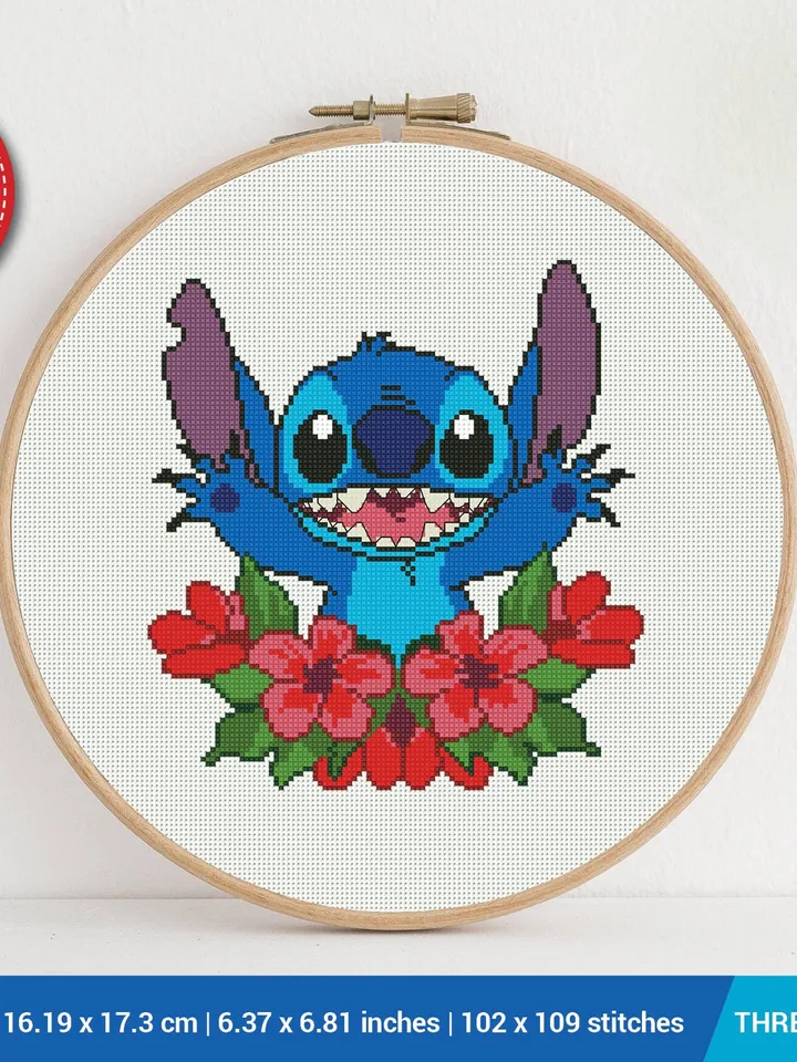 Lilo and Stitch Aloha Cross stitch pattern | Embroidery Pattern | Instant Download | Embroidery Designs
