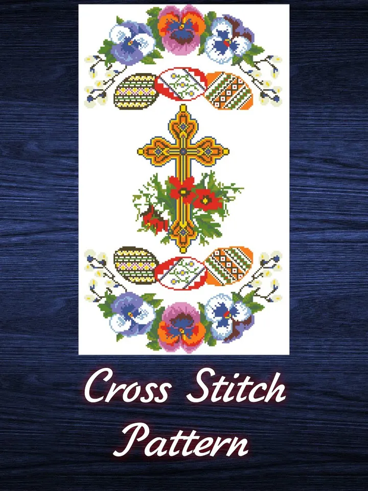 Cross Stitch Pattern Easter Napkin Digital Download PDF