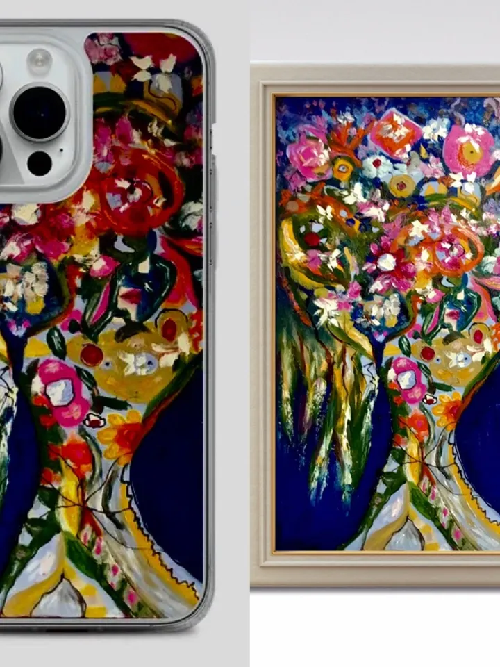 Floral bouquet iPhone Case designed with my original oil painting del fondo de mi corazon flower bouquet,unique gift.