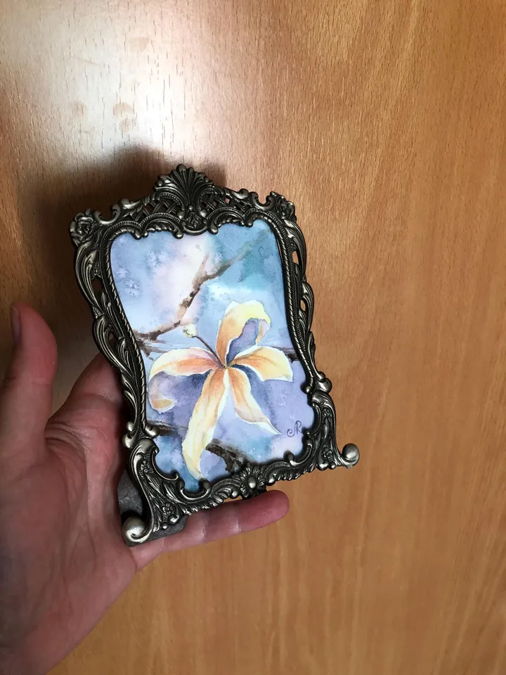 Flowers Original Painting Floral Watercolor Wall Art Framed Flowers Art
