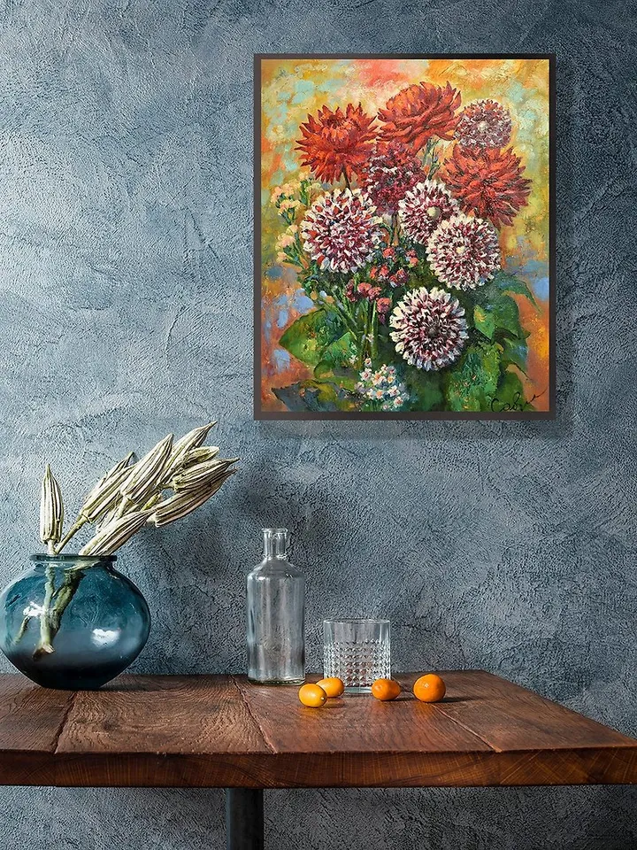 Flower Painting Original Art Floral Impressionism Oil Canvas