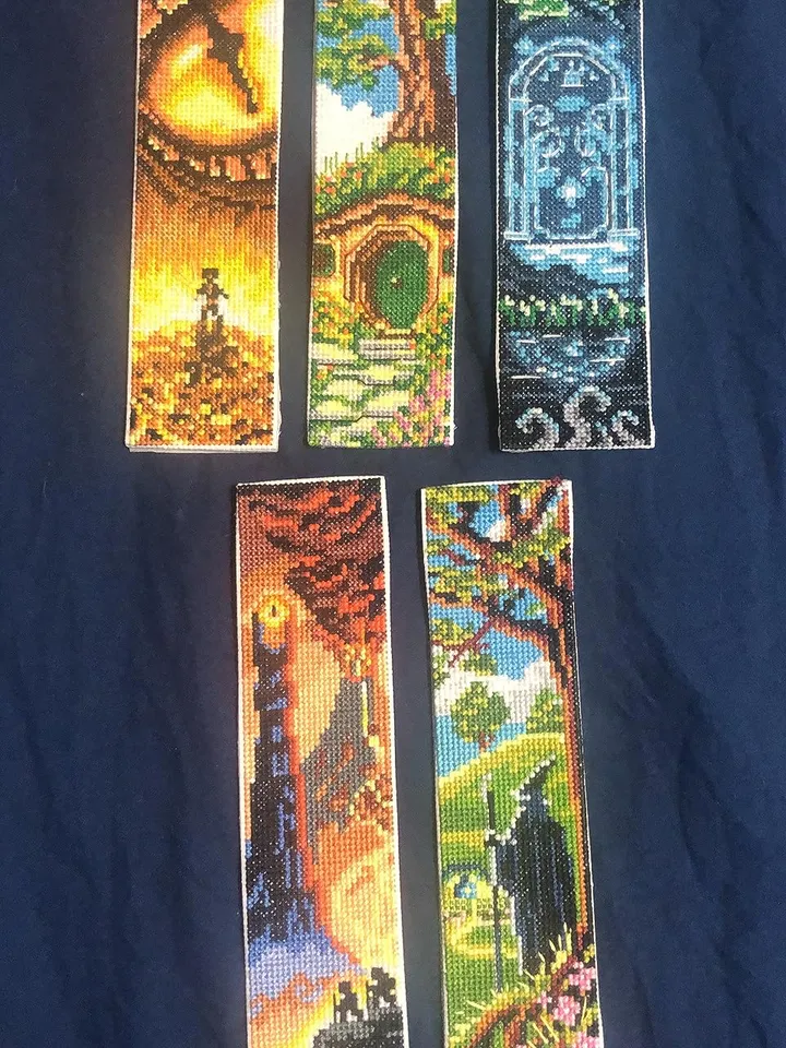 Fantasy bookmark set cross stitch pattern download PDF Fairy door cross stitch Magic handmade bookmark Nature cross stitch Wizard world #B90