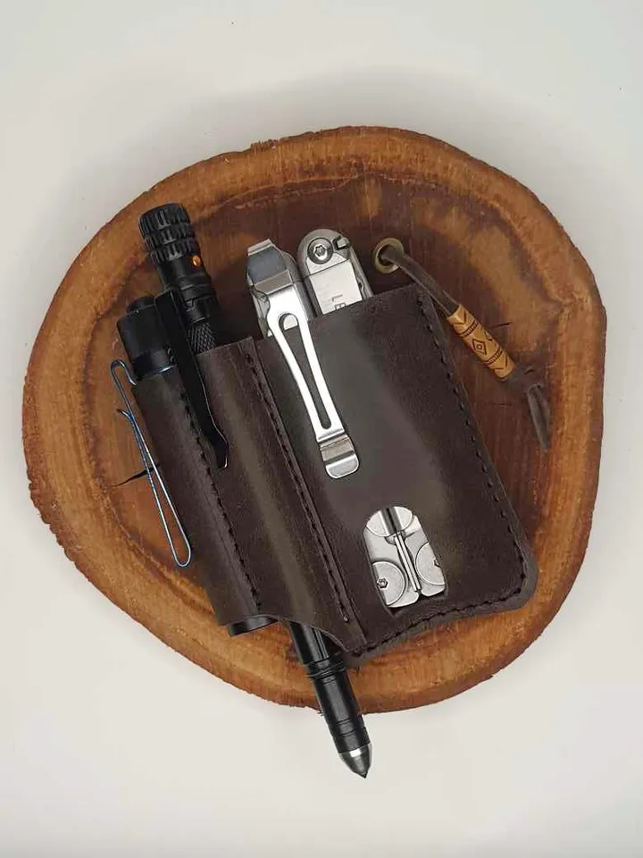 Leather EDC, Belt Case Pattern, leather organizer, Leather Multitool Sheath, Leather man sheath, multitool, tactical pen, flashlight PDF.
