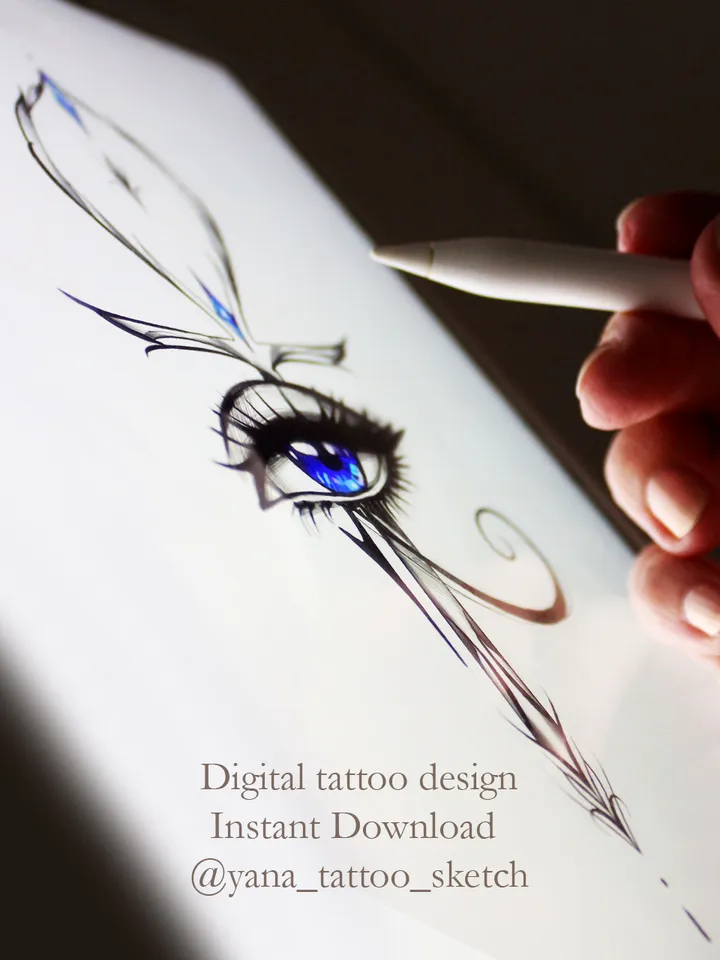 Eye Of Horus And Ankh Tattoo Design Egyptian Eye Of Horus Tattoo Idea Stencil Sketch, Instant download PDF, JPG