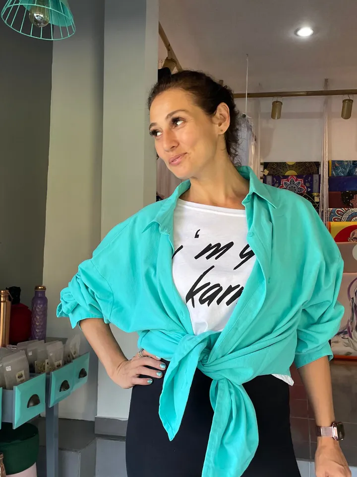 Pure linen oversize turquoise shirt / soft linen summer bikini cover up  maldi shirt / classy shirt comfy resort wear  / comfy women wear