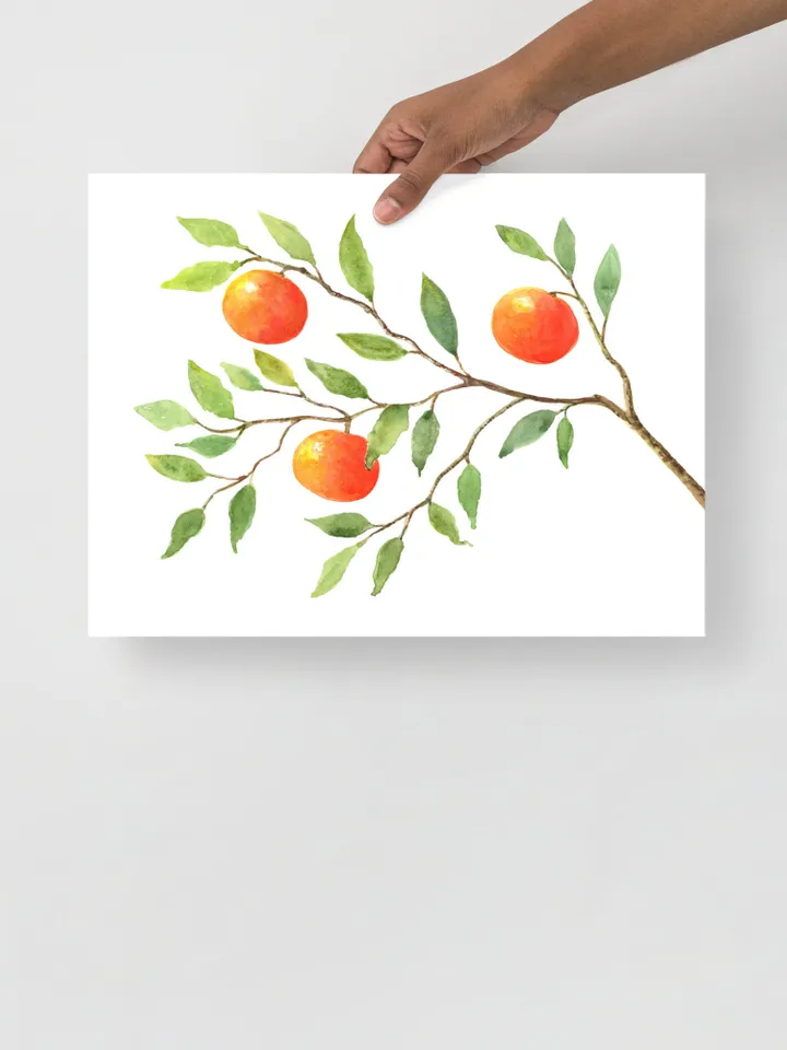 Orange Tree Art Print, Watercolor Painting, Citrus Tree, Kitchen Decor, Plant Wall Art, Fruit Art Print, Orange Tree, Vintage Fruit Trees
