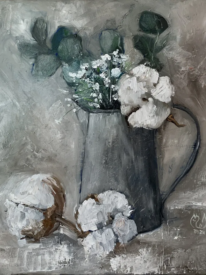 Original oil painting Cotton canvas art 16x16 inches by MyFoxyArt