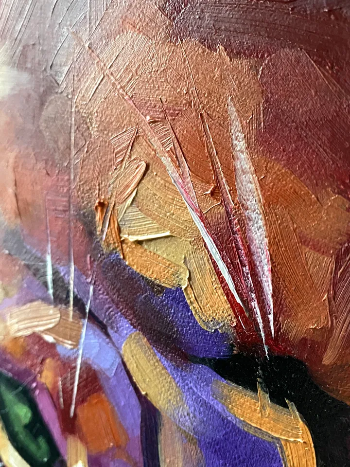 Lion And Lioness Painting Original African Animal Artwork Oil On Canvas 16x16 Inch Wildlife Wall Art