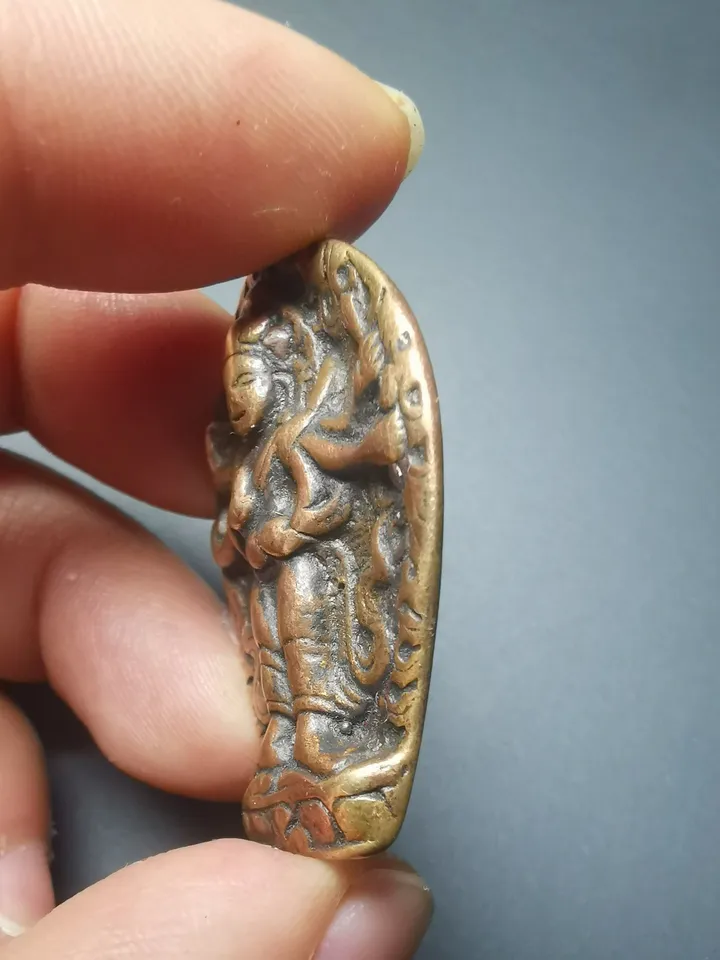 Gandhanra Handmade Thokcha Pendant,Six-armed Manjusri,Wisdom Buddha,Tibetan Budhist Protective Amulet