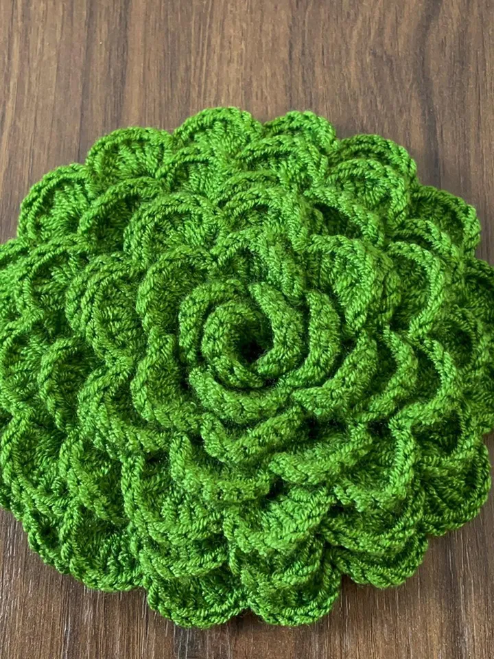 Crochet Rose and Succulent Coaster PDF Pattern, Layered Flower Crochet Design, DIY Home Decor and Handmade Gift for Nature Lovers
