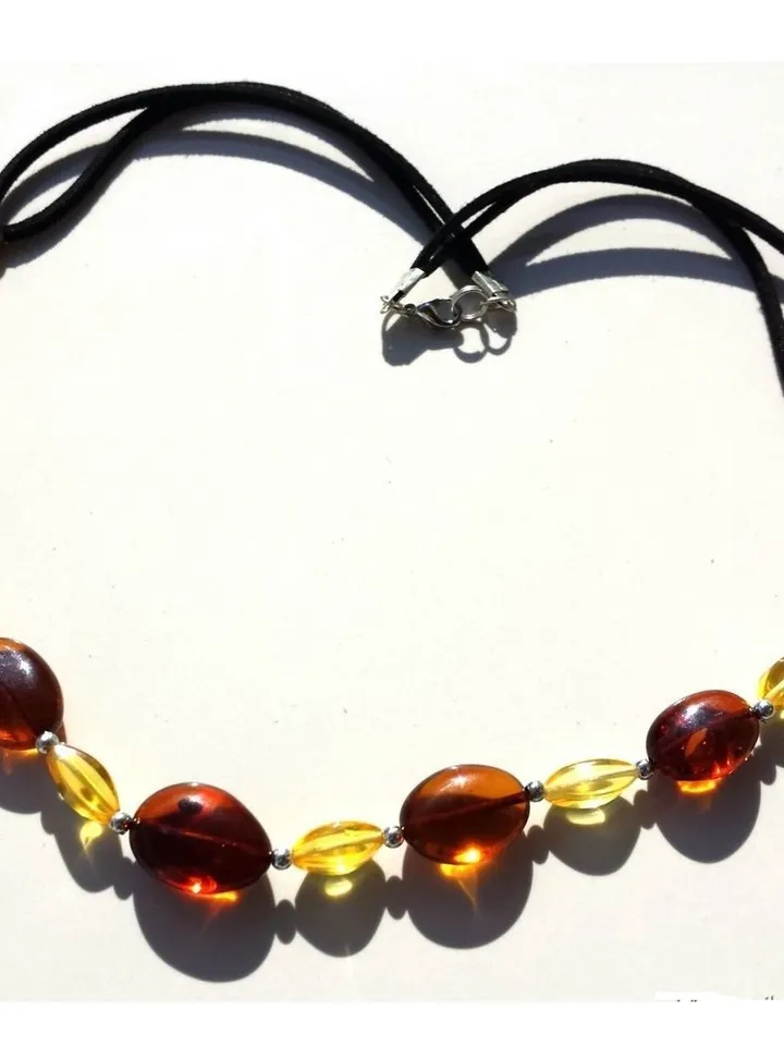 Multicolor Amber Necklace Healing Natural Stone Jewelry For Her Birthday Christmas Gift Woman Mom Wife Handmade Jewelry