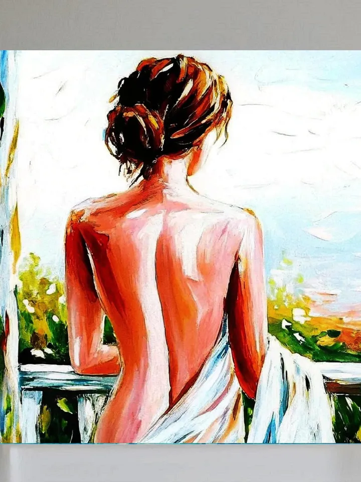 Girl Body Painting young woman Original Art woman Abstract Wall Art Gay Wall Decor Gifts for Him Personalized Gifts by ArtProkopaloSv