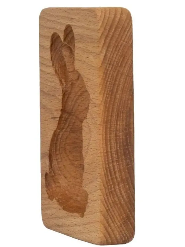 Bunny Embossed cookie mold, cookie cutter, wooden mold, Wooden stamp stamp for gingerbread cookies springerle stamp