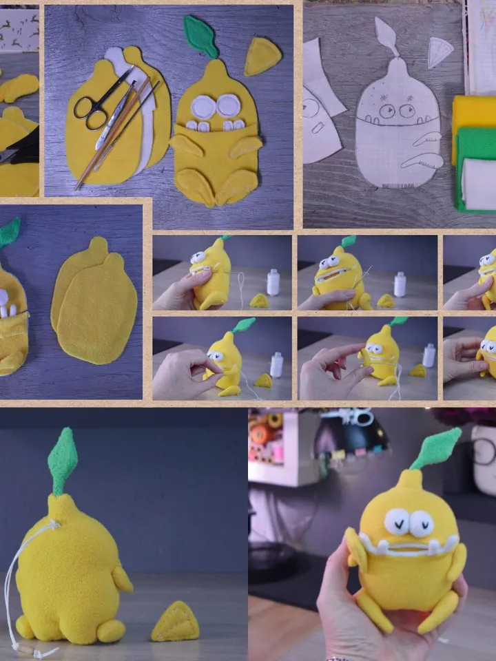 PDF sewing pattern set: movable plush toys Lemon & Ginger softies