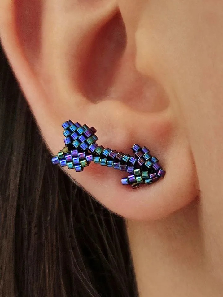 PDF tutorial - Beaded Arrow Stud Earrings