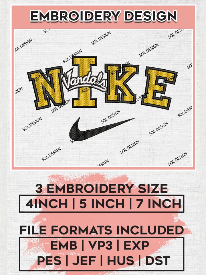 Nike Idaho Vandals Machine Embroidery Design, NCAA Idaho Vandals Embroidery Design Design files, NCAA Embroidery Designs, NCAA Machine Embroidery Designs, Digital Download