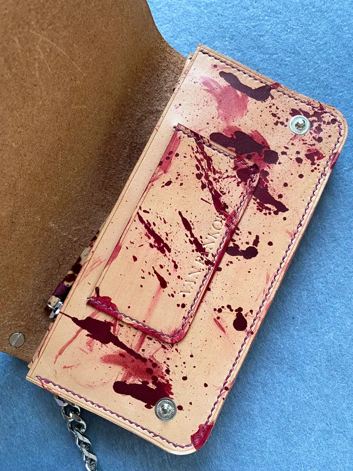 Long wallet Genuine brown leather Pennywise the Dancing Clown original handmade