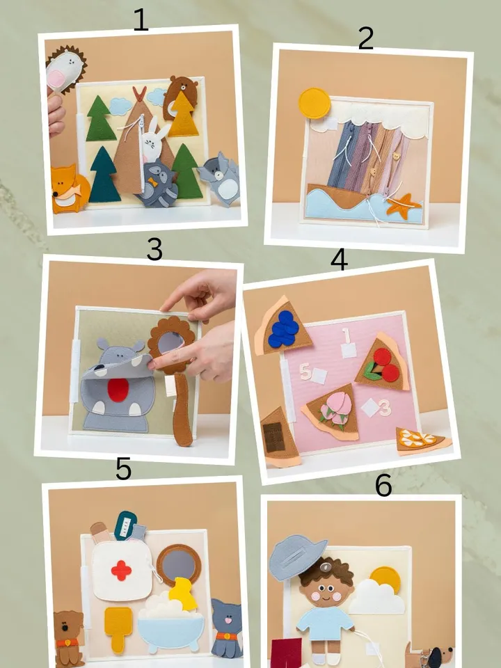 Felt Quiet Book Toddler, Montessori Baby Activity, Developing Busy Book, Sensory Baby Soft Book Farm Woodland Animals, 1-2-3 year old Gift